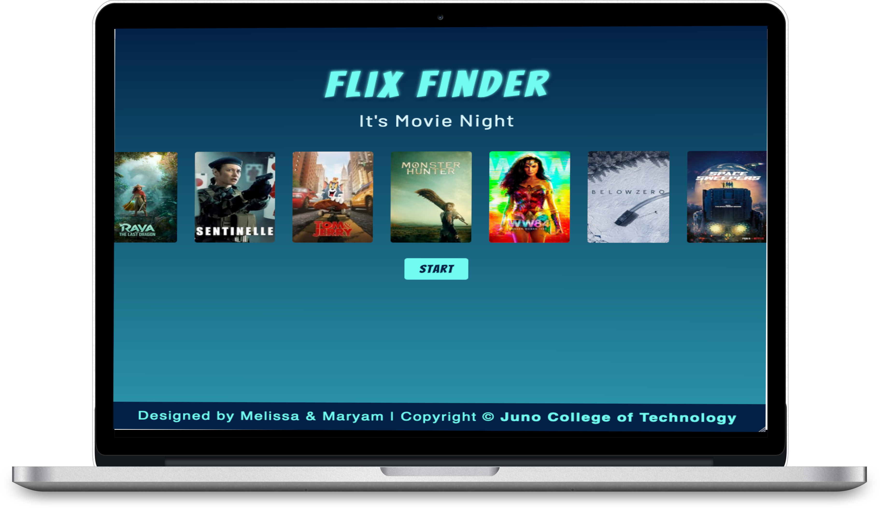 An image of movie finder app called flix finder